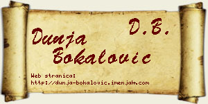 Dunja Bokalović vizit kartica